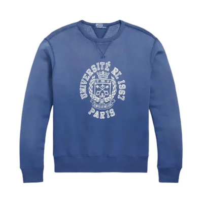 Ralph Lauren Navy Fleece Graphic Logo Crewneck Sweatshirt MNPOKNI16823-562