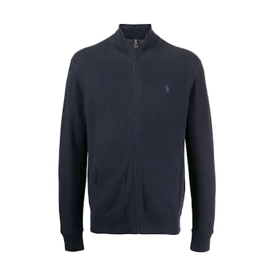 Ralph Lauren Navy High-Neck Zip Jacket with Solid Logo Embroidery 710890554-001