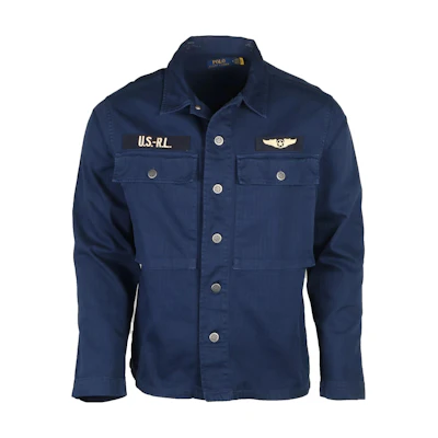 Ralph Lauren Navy Long Sleeve Logo Collar Single-Breasted Jacket 710839213-001