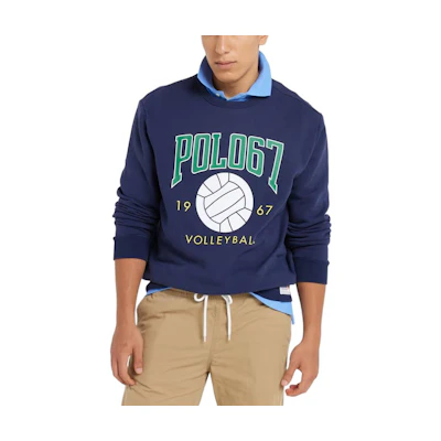 Ralph Lauren Numeric Print Crewneck Sweatshirt Blue - 710909927-001