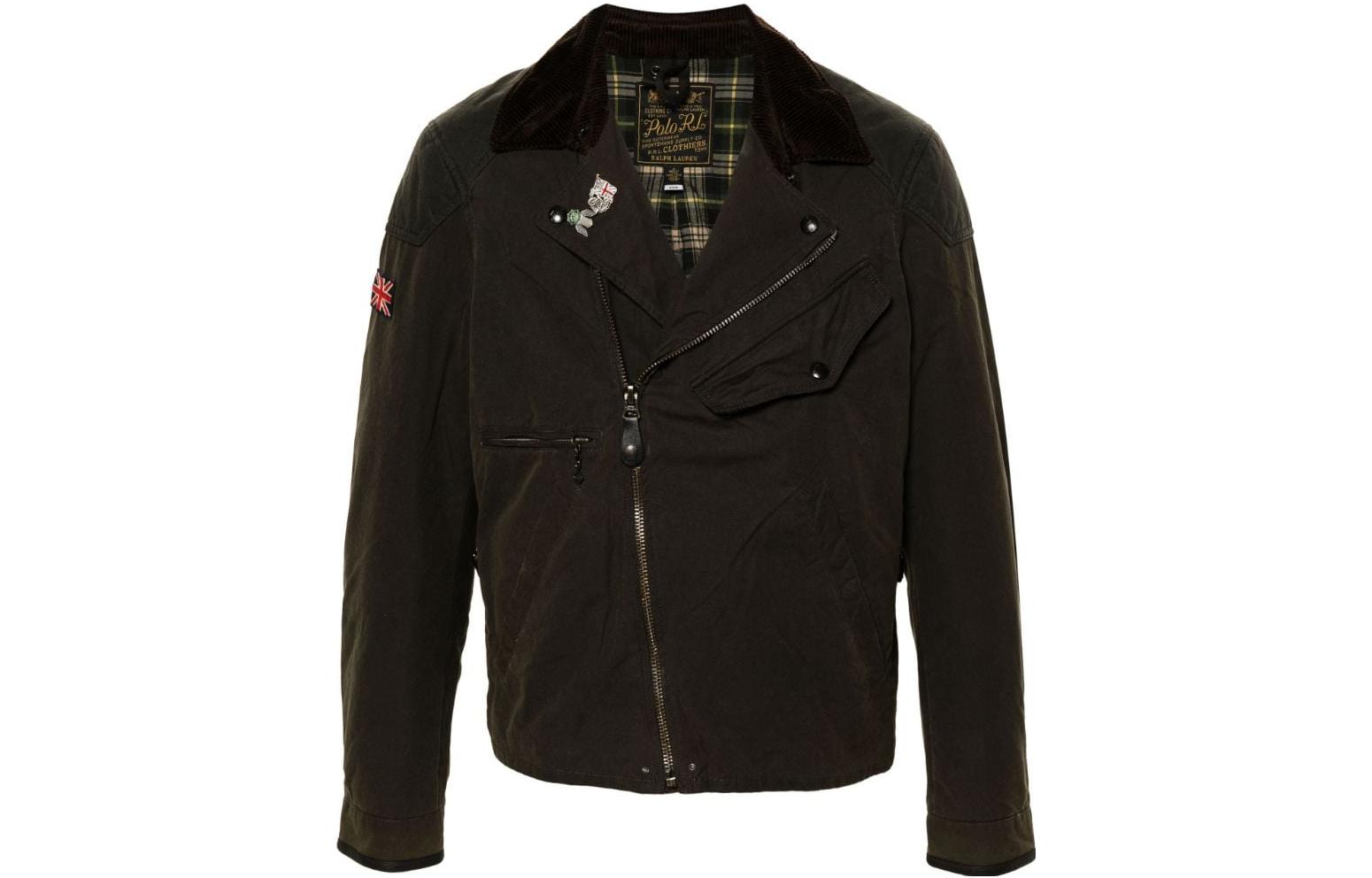 Ralph Lauren Olive Green Solid Applique Zip-Up Casual Jacket 710916066-001