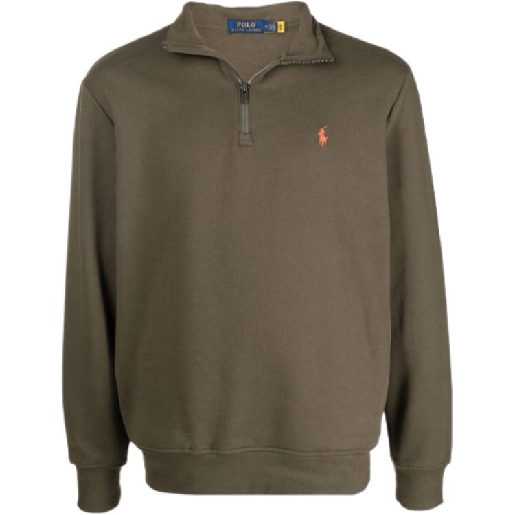 Ralph Lauren Olive Long-Sleeve Pullover Fleece Sweatshirt 710849720-006