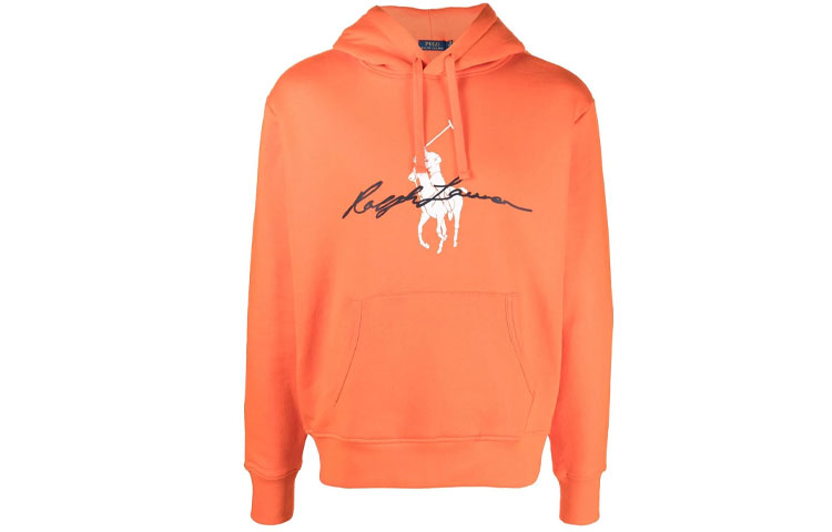 Ralph Lauren Orange Oversized Hoodie with Pony Logo 710839053-011