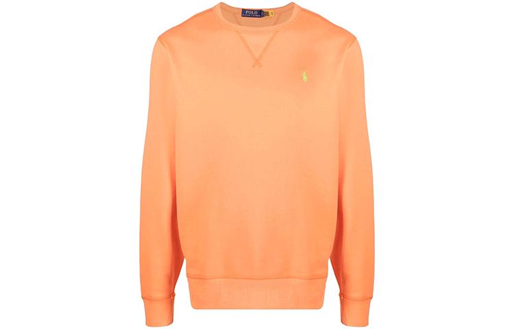 Ralph Lauren Orange Pullover Crewneck Sweatshirt with Logo Embroidery 710766772-015