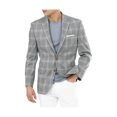Ralph Lauren Plaid Collar Single-Breasted Long-Sleeve Jacket Men’s Grey 628735094-226