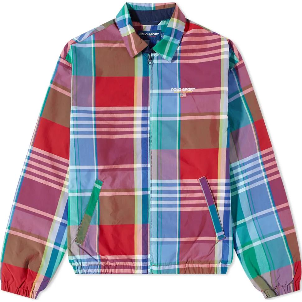 Ralph Lauren Plaid Letter Zip-Up Sports Jacket Multicolor 710858249-001