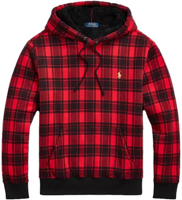 Ralph Lauren Plaid Pile Fleece Embroidered Logo Hoodie Red MNPOKNI16823-211 Buy Ralph Lauren Plaid Pile Fleece Embroidered Logo Hoodie Red MNPOKNI16823-211
