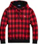 Buy Ralph Lauren Plaid Pile Fleece Embroidered Logo Hoodie Red MNPOKNI16823-211