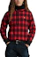 Shop Ralph Lauren Plaid Pile Fleece Embroidered Logo Hoodie Red MNPOKNI16823-211