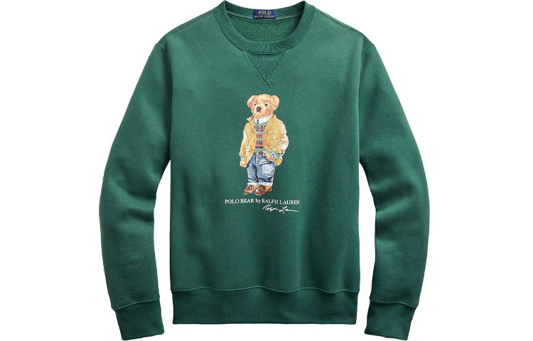 Ralph Lauren Polo Bear Cartoon Print Sweatshirt Unisex Green 710829165-003