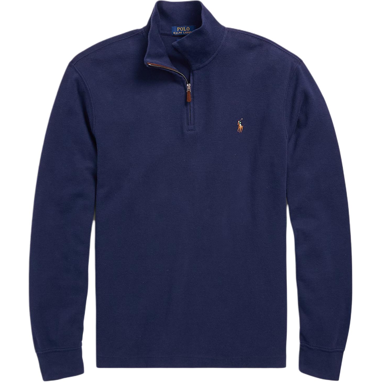 Ralph Lauren Polo Embroidered Half-Zip Knit Sweatshirt Navy Blue MNPOKNI16820139-410