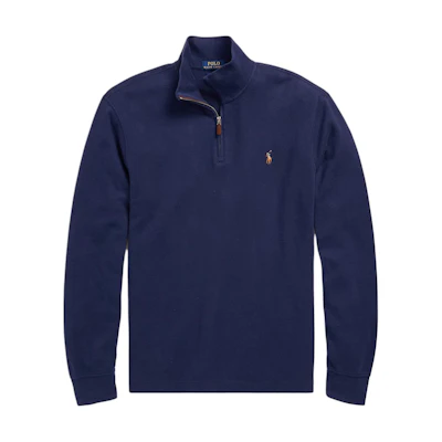 Ralph Lauren Polo Embroidered Half-Zip Knit Sweatshirt Navy Blue MNPOKNI16820139-410