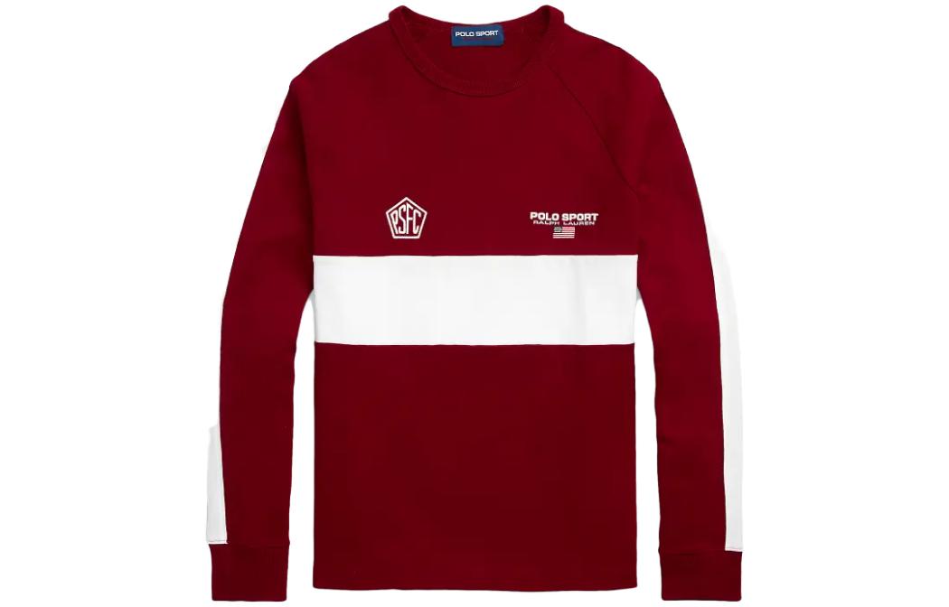 Ralph Lauren Polo Sport Red Graphic Print Crewneck Sweatshirt Unisex Long Sleeve MNPOKNI16823-231