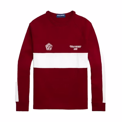 Ralph Lauren Polo Sport Red Graphic Print Crewneck Sweatshirt Unisex Long Sleeve MNPOKNI16823-231