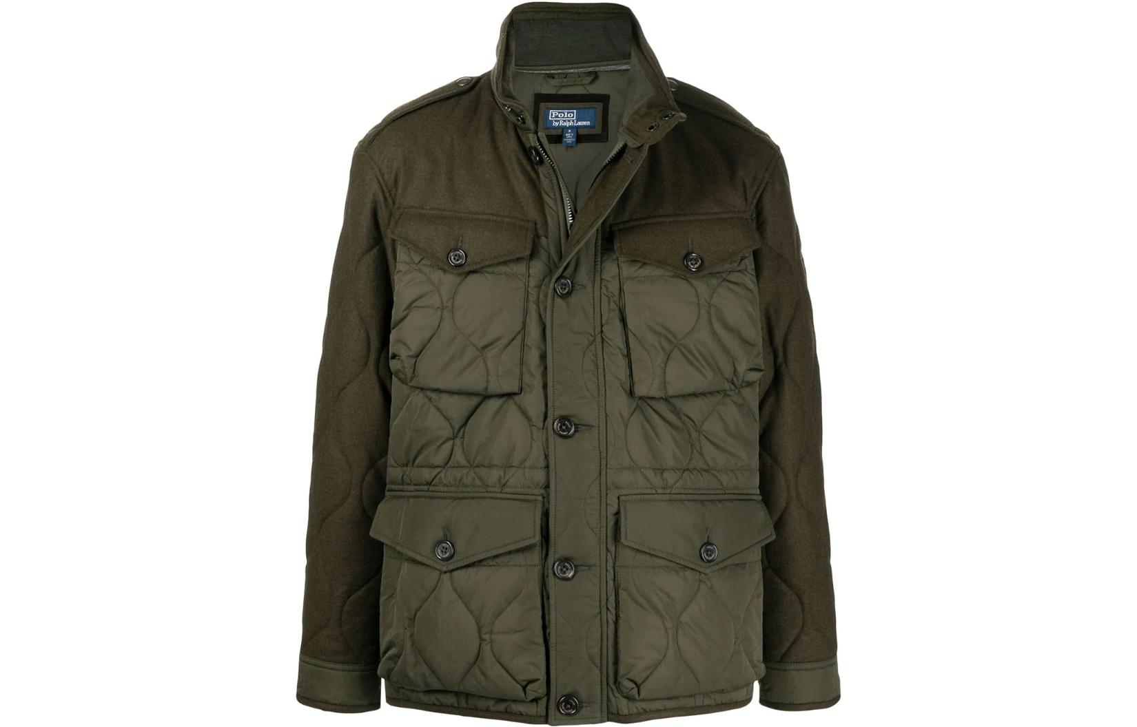Ralph Lauren Quilted Military Jacket Green Men 710850013001DARK