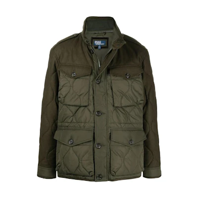 Ralph Lauren Quilted Military Jacket Green Men 710850013001DARK