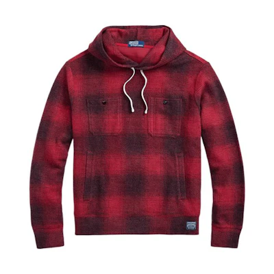 Ralph Lauren Red Checkered Hooded Pullover Sweatshirt MNPOKNI16822267-620
