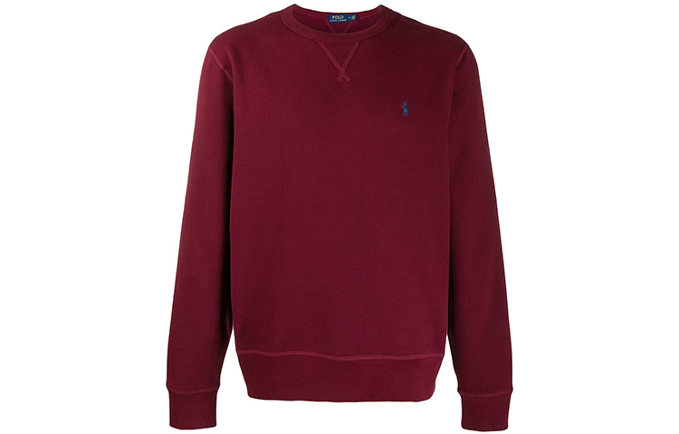Ralph Lauren Red Crewneck Logo Embroidered Pullover Sweatshirt Men 710766772-005