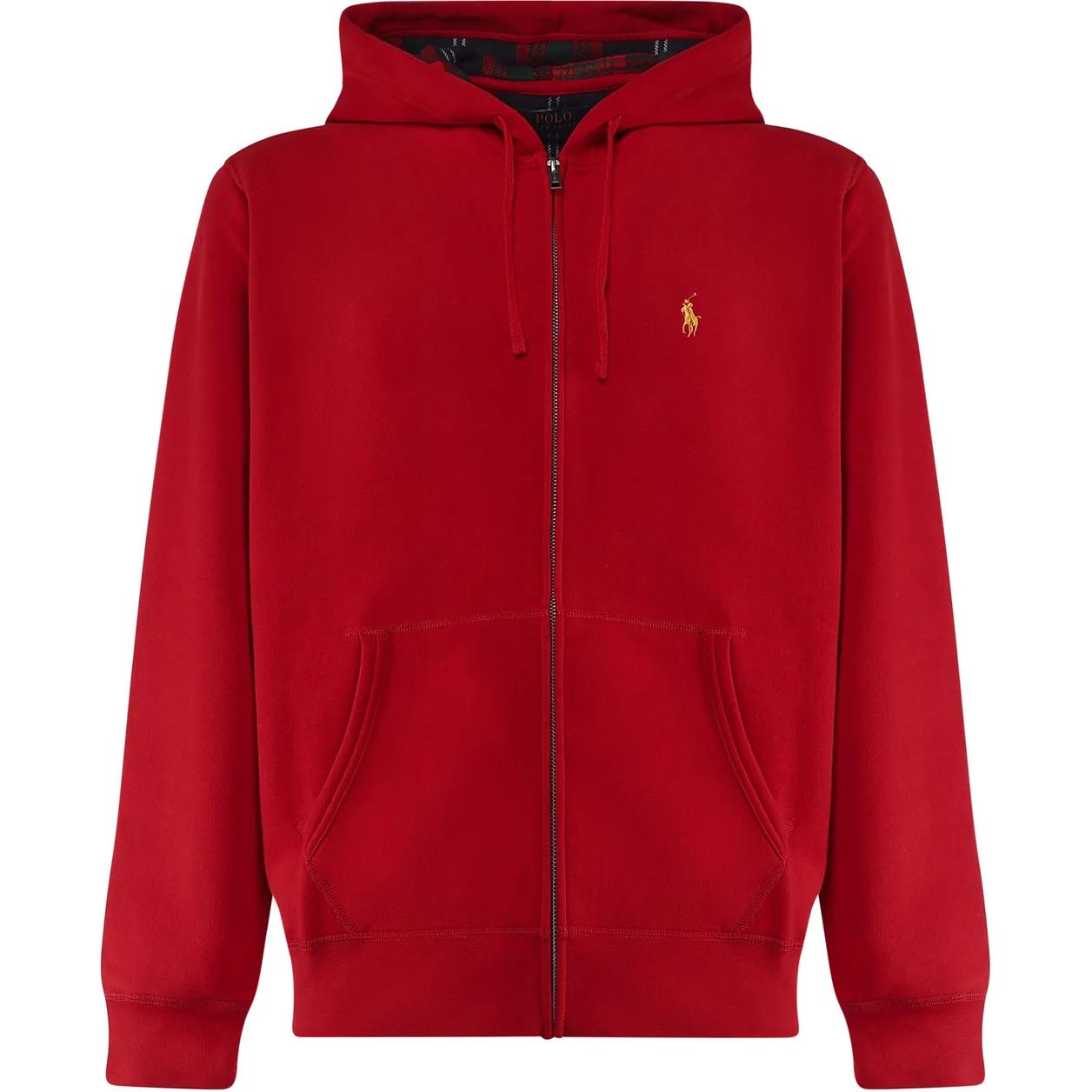 Ralph Lauren Red Embroidered Logo Hoodie Zip-Up Jacket 710952256-001