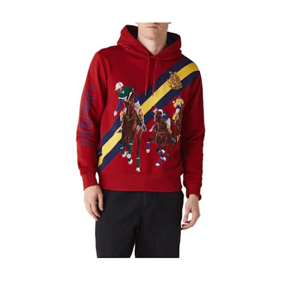 Ralph Lauren Red Hoodie with Striped Lettering & Cartoon Print 710919302-001