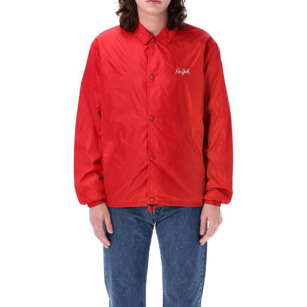 Ralph Lauren Red Letter Print Polo Collar Button-Up Jacket 24P710928483N-001