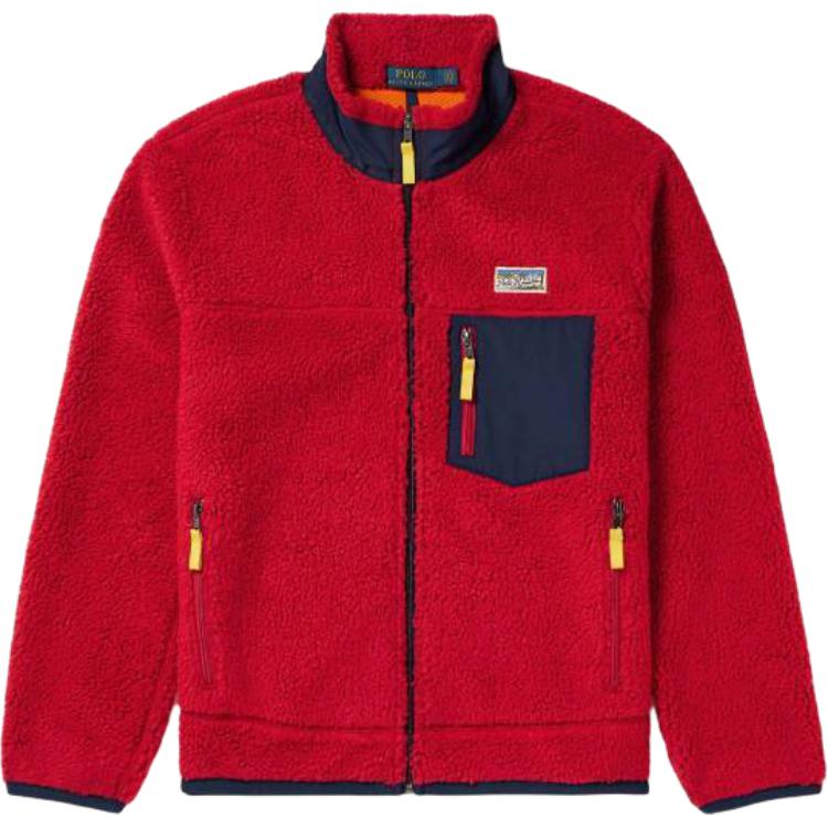 Ralph Lauren Red Long-Sleeve Jacket with Blue Trim for Men 1647597321535-245