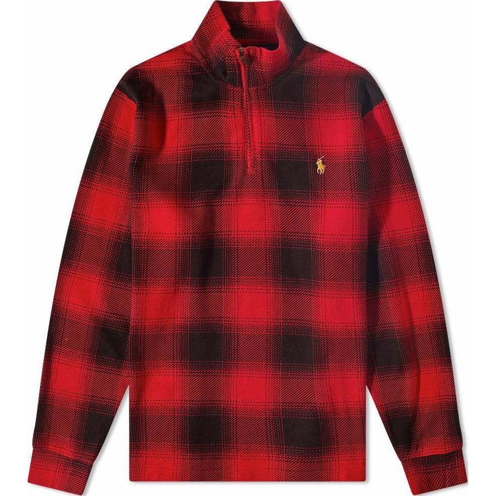 Ralph Lauren Red Plaid Embroidered Pony Casual Long-Sleeve Sweatshirt 710929580-001
