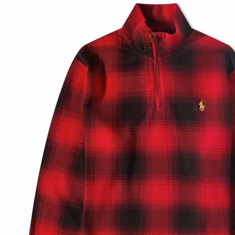 Ralph Lauren Red Plaid Embroidered Pony Casual Long-Sleeve Sweatshirt 710929580-001 圖 5