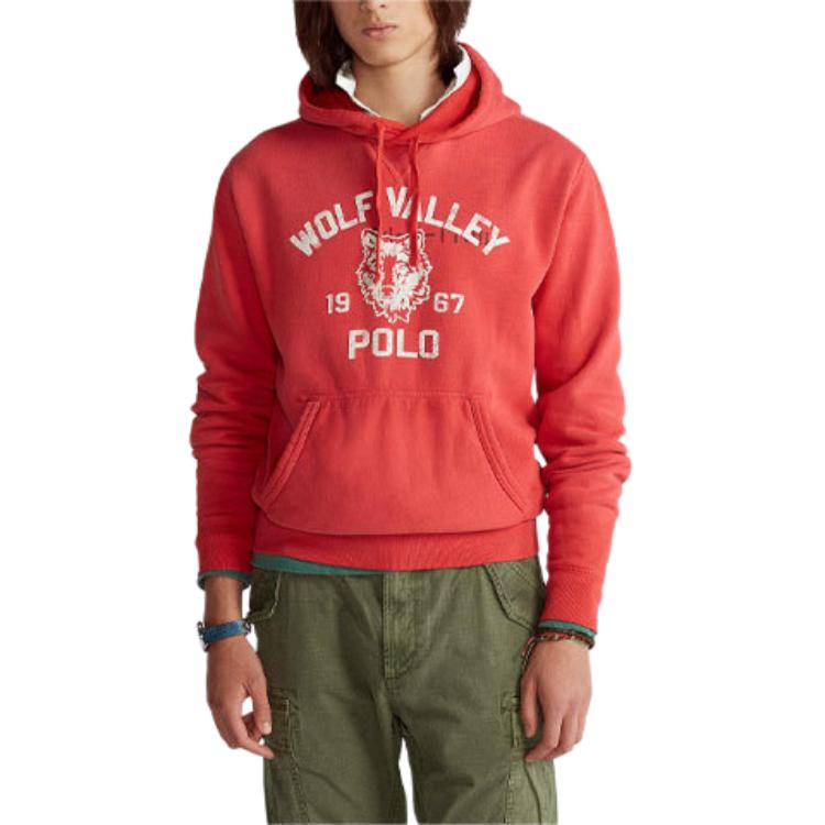 Ralph Lauren Red Tiger Letter Graphic Sweatshirt for Men 710814449-001