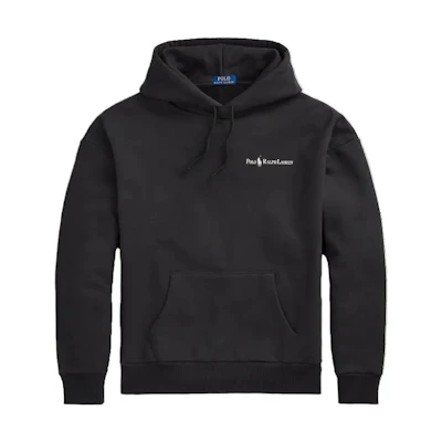 Ralph Lauren Relaxed Fit Logo Fleece Hoodie Black Long Sleeve Pullover MNPOKNI16823-198
