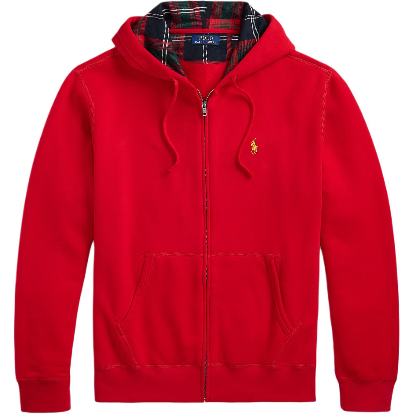 Ralph Lauren RL Fleece Full-Zip Logo Hoodie Jacket Red - Long Sleeve 100033185