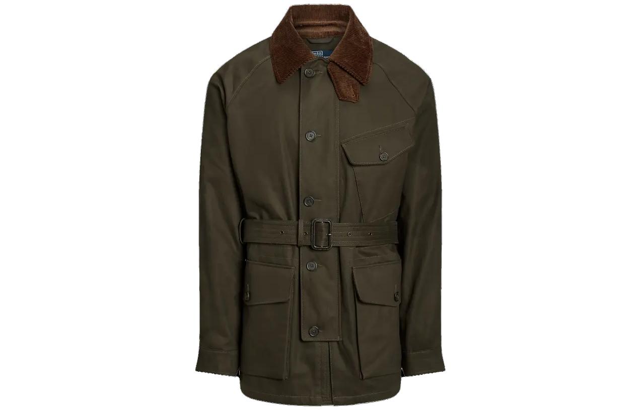 Ralph Lauren Sateen Belted Jacket Green Long Sleeve Casual Outerwear MNPOOTW16021-263