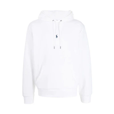Ralph Lauren Small Logo Embroidered Plain Knit Hoodie White 710839047-002
