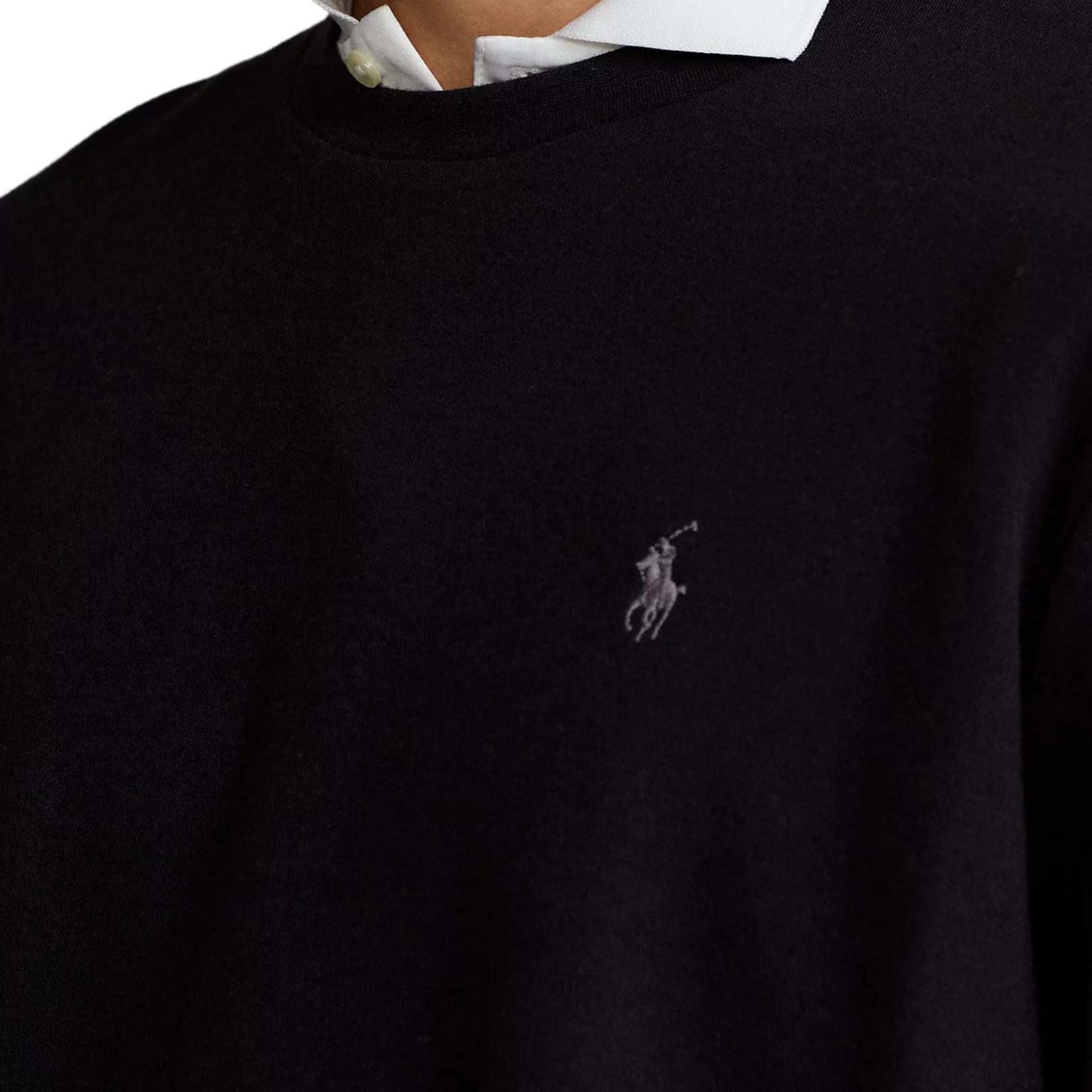 Ralph Lauren Small Pony Logo Crewneck Black Sweatshirt Long Sleeve 710680921-022 圖 6