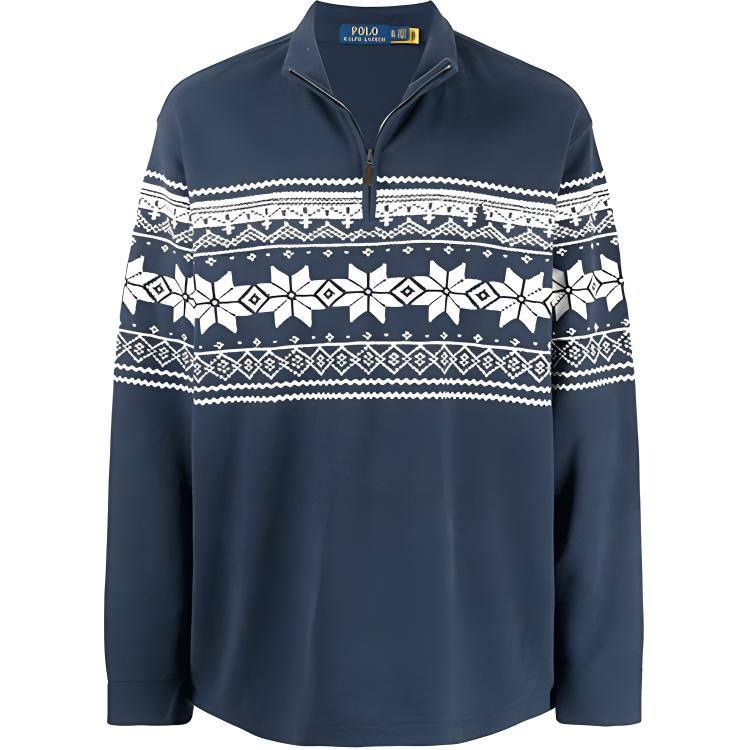 Ralph Lauren Snowflake Zip-Up Sweatshirt Blue 710853231-001