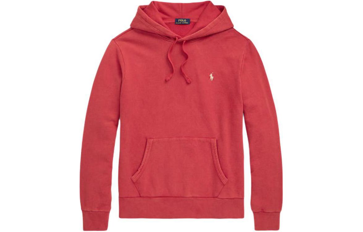 Ralph Lauren Solid Badge Pullover Hoodie Red 710916690-008