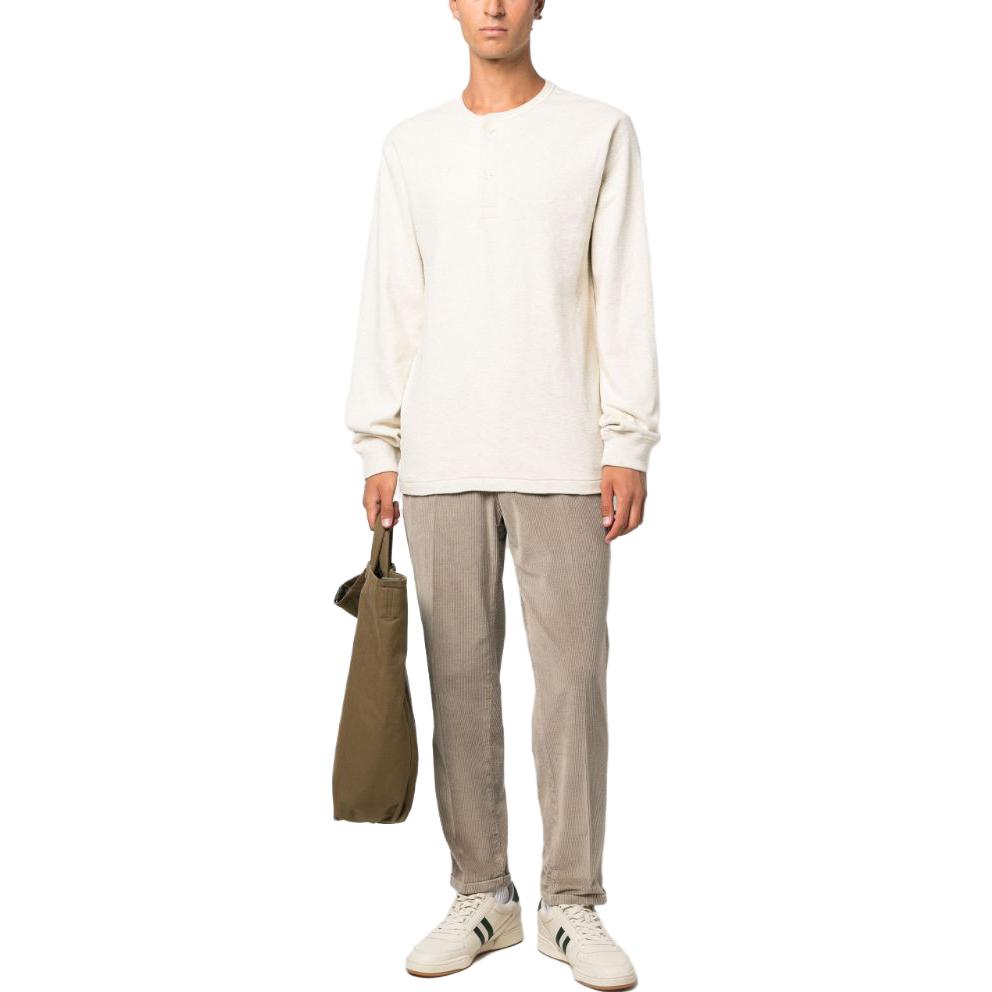 Ralph Lauren Solid Beige Crewneck Cotton Long-Sleeve Sweatshirt Men 710920514-001 圖 3