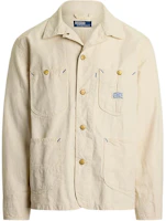 Ralph Lauren Solid Beige Long-Sleeve Work Jacket for Men 100047826 Ralph Lauren Solid Beige Long-Sleeve Work Jacket for Men 100047826