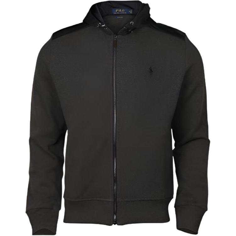 Ralph Lauren Solid Black Zip-Up High Neck Sweatshirt 710732218004