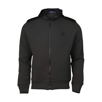 Ralph Lauren Solid Black Zip-Up High Neck Sweatshirt 710732218004