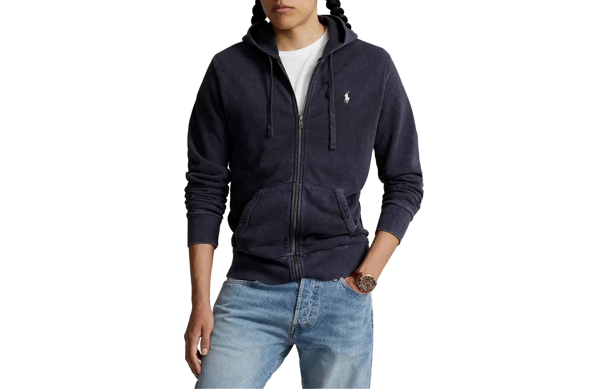 Ralph Lauren Solid Black Zip-Up Hoodie Jacket 710916692-010