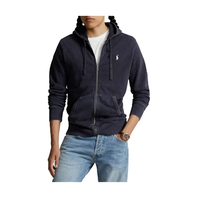 Ralph Lauren Solid Black Zip-Up Hoodie Jacket 710916692-010