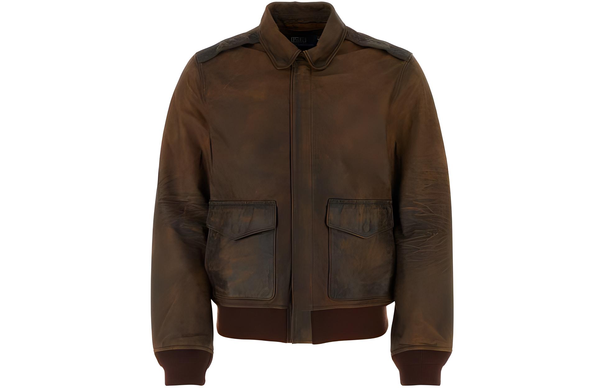 Ralph Lauren Solid Brown Zip-Up Collared Long Sleeve Jacket for Men 710924370-001