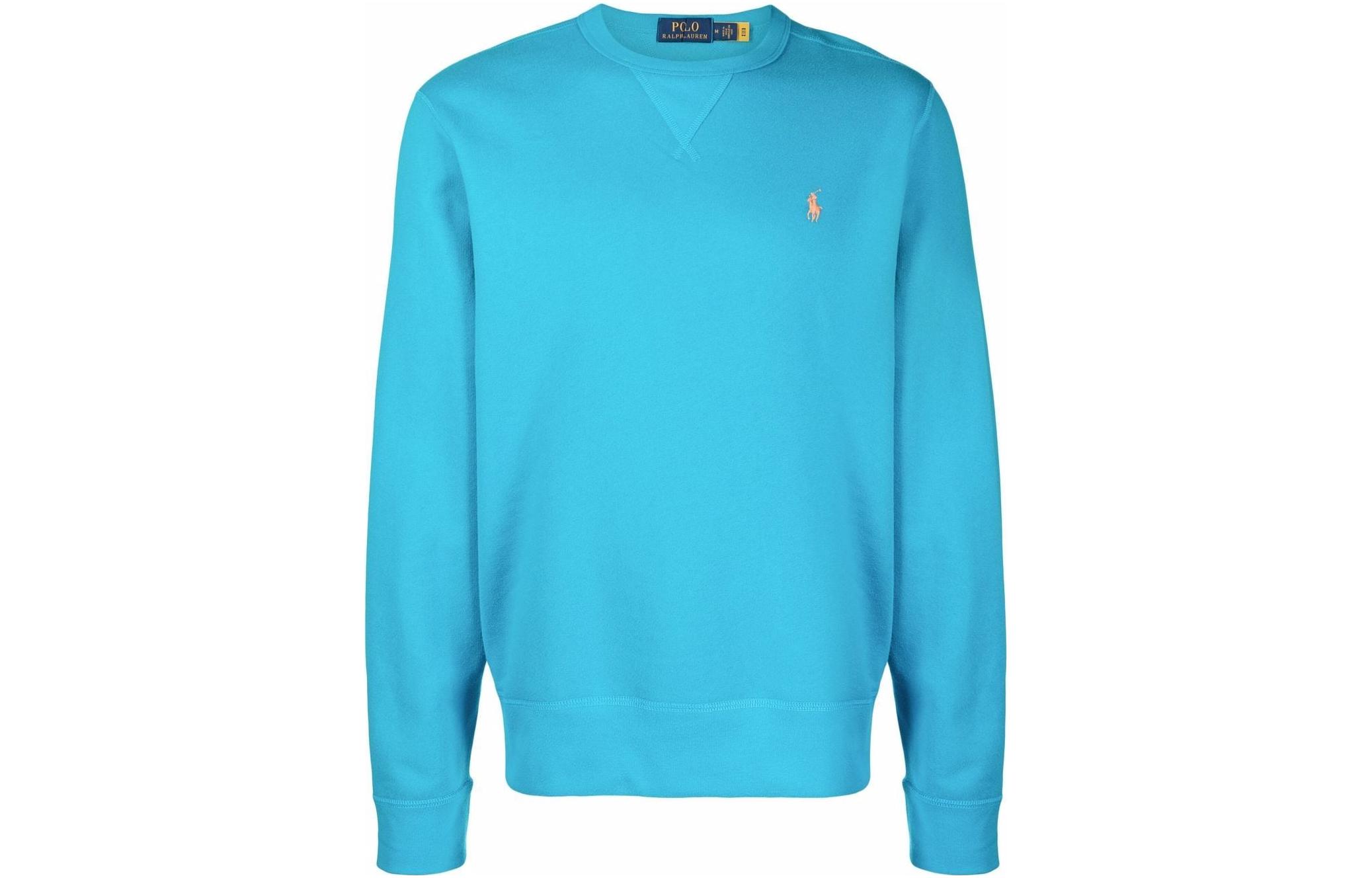 Ralph Lauren Solid Color Blue Crewneck Long-Sleeve Sweatshirt 710766772-017