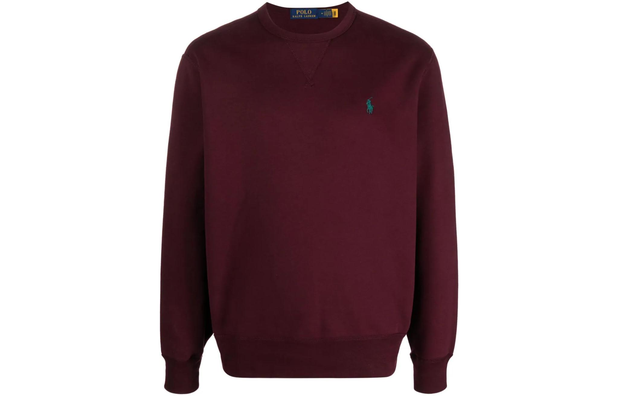 Ralph Lauren Solid Color Crewneck Logo Sweatshirt Red 710766772-053