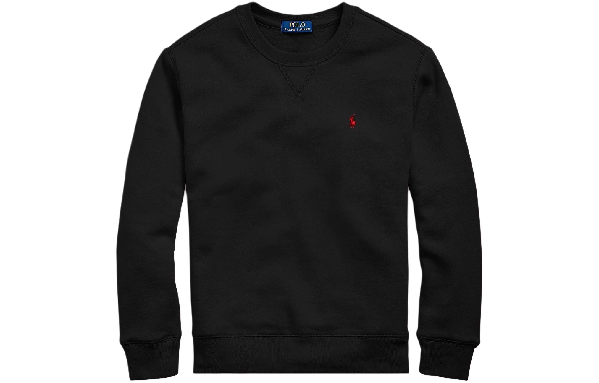 Ralph Lauren Solid Color Crewneck Long Sleeve Sweatshirt Black 710941620-002