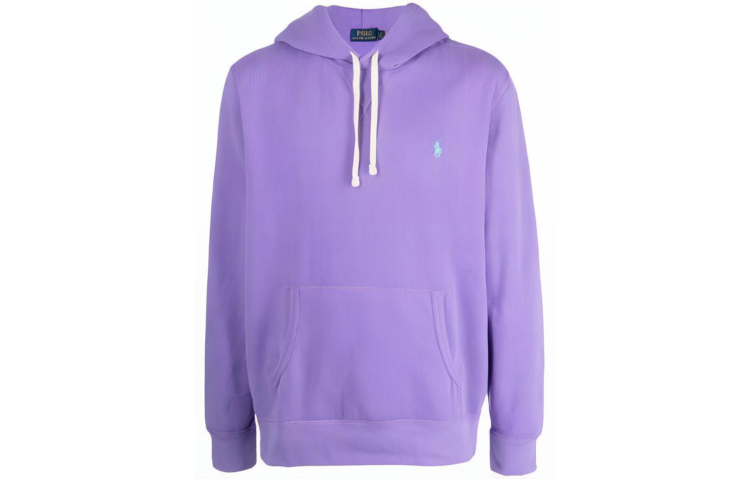Ralph Lauren Solid Color Embroidered Hoodie Purple 710766778-037