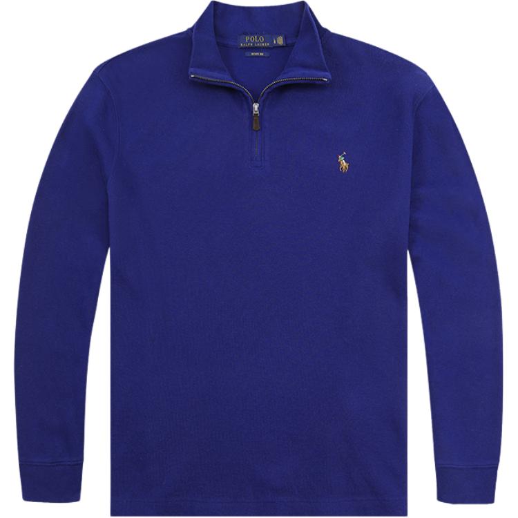 Ralph Lauren Solid Color Embroidered Pony Logo Knit Pullover Sweatshirt Blue MNPOKNI16820199-400