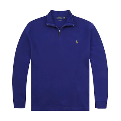 Ralph Lauren Solid Color Embroidered Pony Logo Knit Pullover Sweatshirt Blue MNPOKNI16820199-400