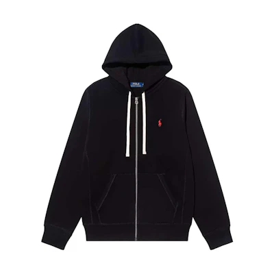 Ralph Lauren Solid Color Hooded Jacket Long Sleeve Black 710625887-025